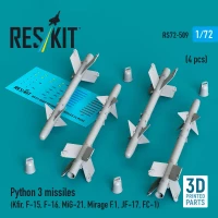 Reskit 72509 Python 3 missiles (4 pcs.) 1/72