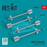 Reskit 48423 AAM-3 missiles (4 pcs.) 3D Print 1/48