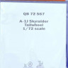 QuickBoost QB72567 A-1J Skyraider tailwheel (HAS) 1/72