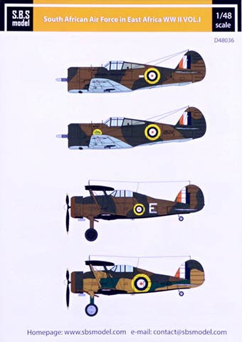 Sbs Model D48036 Декаль South African AF in East Africa vol. I 1/48