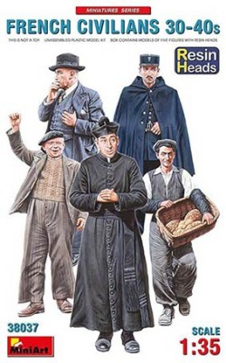 Miniart 38037 1/35 French Civilians 1930-40s (w/ resin heads)