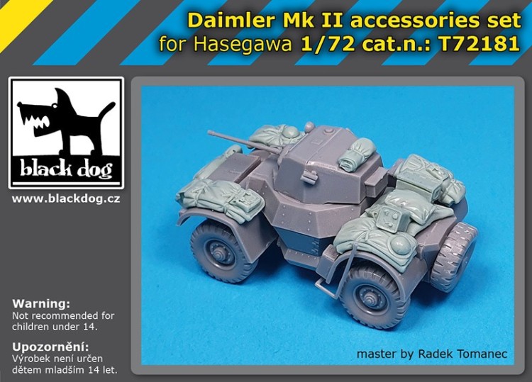 Black Dog T72181 Daimler Mk II accessories set (designed to be used with Hasegawa kits) 1/72