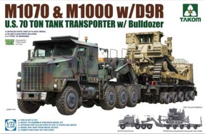 Takom 5002 M1070&amp;M1000 w/D9R 70 Ton Tank Transporter w/Bulldozer 1/72