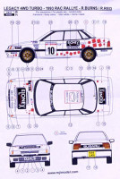 Reji Model DECRJM319 1/24 Transkit Subaru Legacy RS RAC Rally 1993