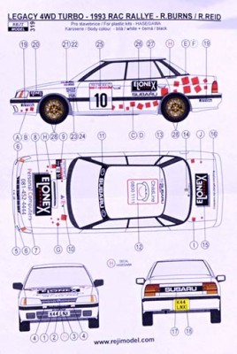 Reji Model 319 Transkit Subaru Legacy RS RAC Rally 1993 1/24