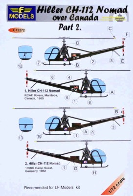 Lf Model C72272 Decals Hiller CH-112 Nomad over Canada Pt.2 1/72