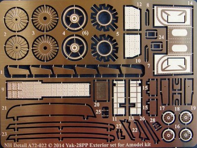 NH Detail CS72-001 Yakovlev Yak-28PP double set containing NHA72022 and NHA72023 1/72