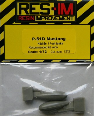 RES-IM RESIM7212 1/72 P-51D Mustang - Fuel tanks 2 pcs. (AIRFIX)