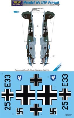 Lf Model C48189 Decals Heinkel He 111P Pre-war (AIR,REV,HAS) 1/48