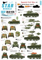 Star Decals 35-C1174 Spanish Civil War # 6 Kl.Befehls Pz.Kpfw.I Ausf.B and Soviet BT-5 Fast Tank Nationalist and Republican markings 1/35