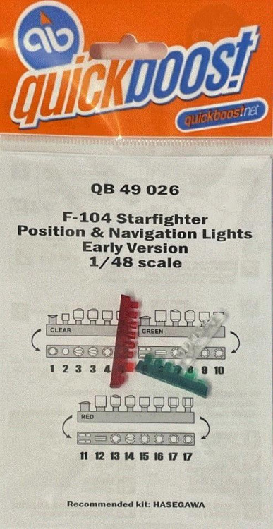 Quickboost 49026 F-104 Startfighter pos.& navig.lights late 1/48