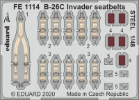 Eduard FE1114 1/48 B-26C Invader seatbelts STEEL (ICM)