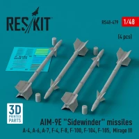 Reskit 48479 AIM-9E 'Sidewinder' missiles (4 pcs.) 1/48