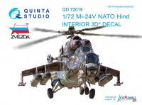 Quinta studio QD72019 Mi-24V NATO (black panels) (for Zvezda kit) 3D декаль интерьера кабины 1/72