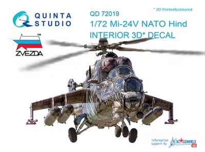 Quinta studio QD72019 Mi-24V NATO (black panels) (for Zvezda kit) 1/72