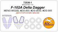 KV Models 72536-1 F-102A Delta Dagger (Meng Model #DS-003, #DS-003S, #DS-005) - (Двусторонние маски) + маски на диски и колеса Meng Model 1/72