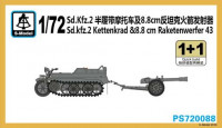 S-Model PS720088   Sd.kfz.2 Kettekrad & 8.8cm Raketenwefer 43  1/72