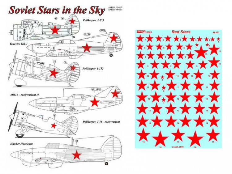 AML AMLD48027 Декали Red Stars - Part I. 1/48