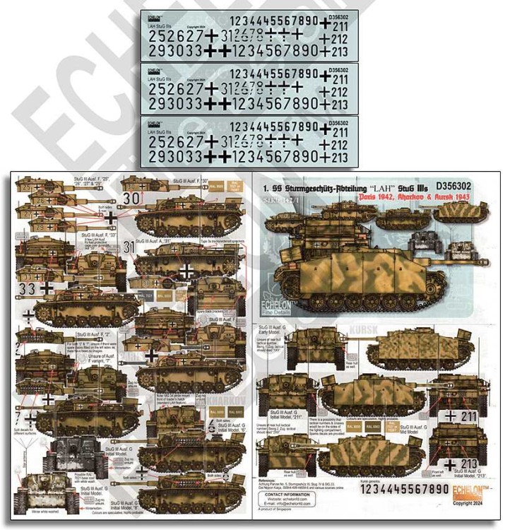 Echelon FD D356302 1. SS StuG IIIs in Paris, Kharkov & Kursk 1. SS StuG III Fs & Gs (plus an Ausf. A used during training) 1/35