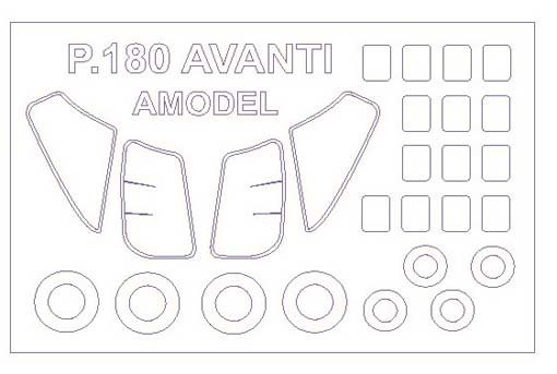 KV Models 72590 Piaggio P.180 Avanti (AMODEL #72301) + маски на диски и колеса AMODEL 1/72