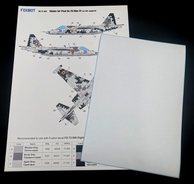 Foxbot Decals FM72022 Masks for Sukhoi Su-25 'Blue 31', Ukranian Air Forces, Pixel camouflage 1/72