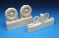 Barracuda Studios BCR48243 Grumman F8F-2 Bearcat Late Mainwheels. Accurate late style mainwheels w ribbed tires/tyres & cast hubs fitted to F8F-2s, including USN, USMC, most Warbirds 1/48