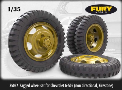 Fury Models 35057 Колеса для Chevrolet G-506 (non directional, Firestone) 1/35