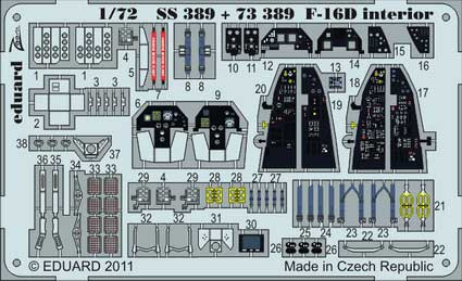Eduard SS389 F-16D interior S.A.