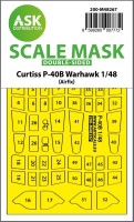 Art Scale 200-M48267 Curtiss P-40B Warhawk canopy frame paint mask (inside and outside) 1/48