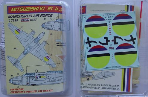 Kora Model C7288 Mitsubishi Ki-21-IA Manchukuo Conv.Set (MPM) 1/72