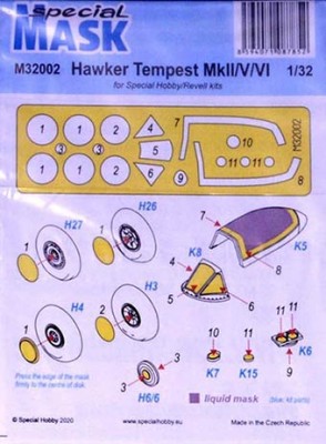 Special Hobby M32002 1/32 Mask for Tempest Mk.II/V/VI (SP.HOBBY/REV)