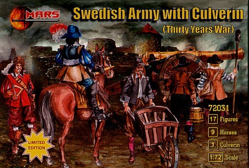 Mars MAR72031 Thirty Years War Swedish Army (big set -horses + big gun + many figures) 1/72