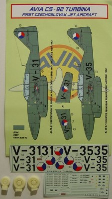 Kora Model DEC72183 Avia CS-92 Turbina (Czechoslovakia) декали декали 1/72