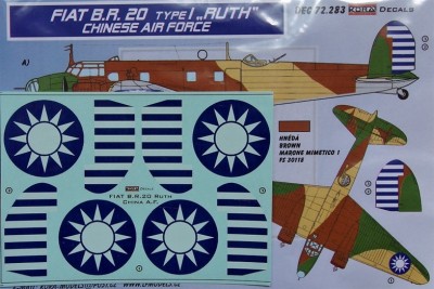 Kora Model DEC72283 Fiat BR.20 Type I RUTH (Chinese AF) декали декали 1/72