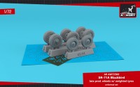Armory ARAW72360 Lockheed SR-71A Blackbird late type wheels with weighted tires 1/72
