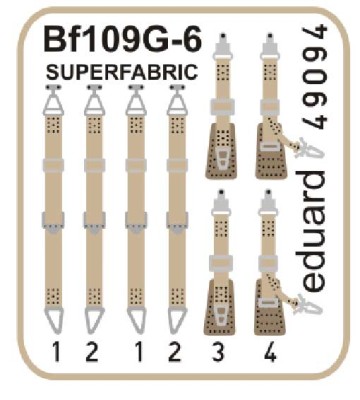 Eduard 49094 Bf 109G seatbelts SUPERFABRIC 1/48