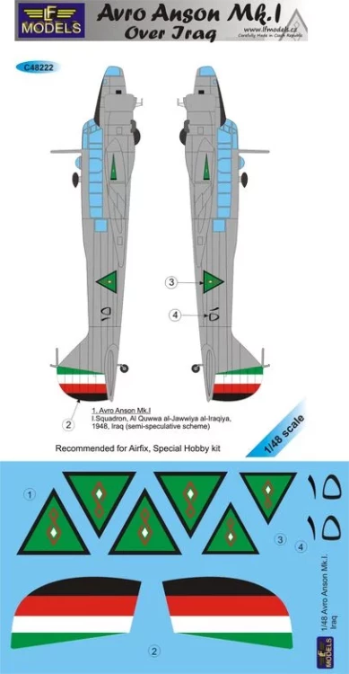 Lf Model C48222 Decals Avro Anson Mk.I over Iraq 1/48