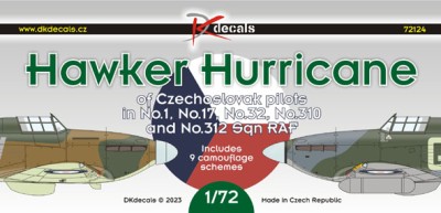 Dk Decals 72124 H.Hurricane of Czechoslovak Pilots (9x camo) 1/72