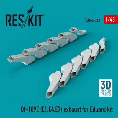 Reskit RSU48-263 Bf-109E (E1,E4,E7) exhaust (EDU) 3D-Print 1/48