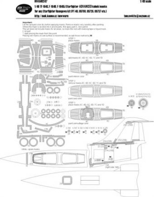 New Ware NWA-M0247 1/48 Mask TF-104G,F-104D/DJ ADVANCED (HAS)