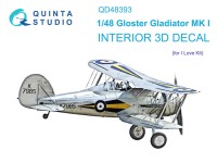 Quinta studio QD48393 Gloster Gladiator MKI (I Love Kit) 3D Декаль интерьера кабины 1/48