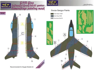 Lf Model M3280 Mask G.91R Gina Luftwaffe/Greek/USAF Camoufl. 1/32