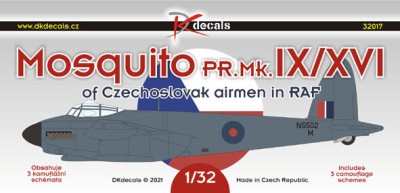 Dk Decals 32017 Mosquito PR.Mk.IX/XVI of Czechosl.airmen RAF 1/32