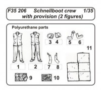 CMK F35206 Schnellboat Crew -with provision 2 fig 1/35