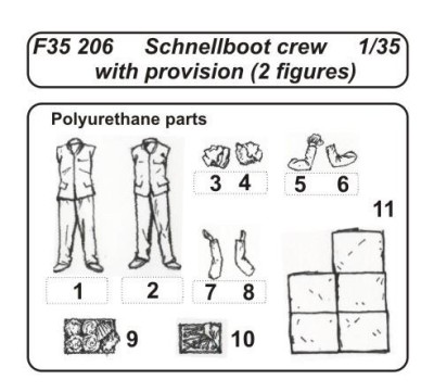 CMK F35206 Schnellboat Crew -with provision 2 fig 1/35