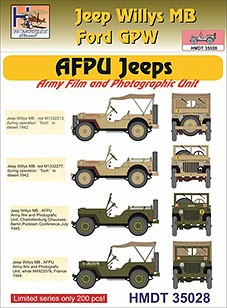 Hm Decals HMDT35028 1/35 Decals Jeep Willys MB/Ford GPW AFPU Jeeps