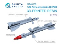 Quinta studio QT48139 Ракеты «воздух-воздух» Р-27ЭР с пусковыми устройствами, 2 шт. (для любых моделей) 1/48
