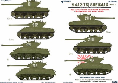 Colibri decals 35080 M4A2 Sherman (76) &amp; HVSS - in Red Army V 1/35