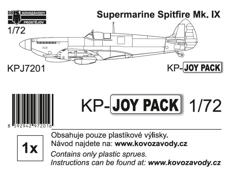 Kovozavody Prostejov J7201 Spitfire Mk.IX (no decals&instr.) KP-JOYPACK 1/72