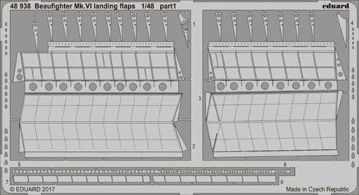 Eduard 48938 Beaufighter Mk.VI landing flaps 1/48